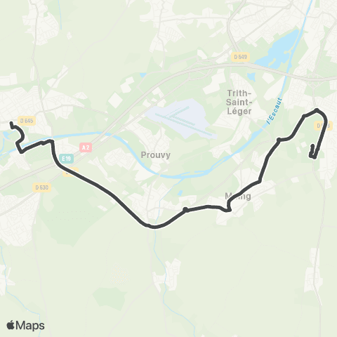 Transvilles Denain Espace Villars - Famars Uni map