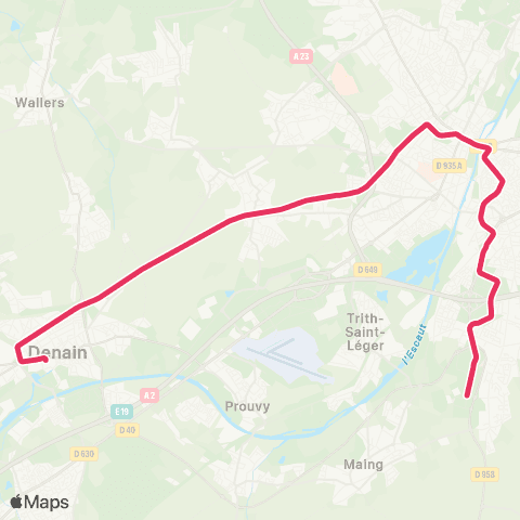 Transvilles Denain e Villars-Famars Univer map