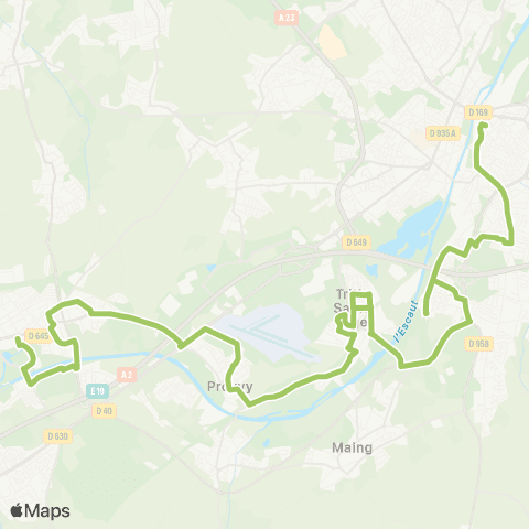 Transvilles Denain e Villars-Valenciennes G map