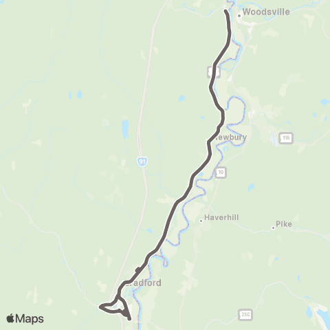Tri-Valley Transit Bradford Area Circulator map