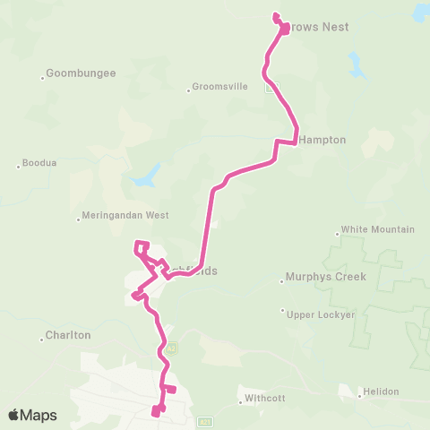 Translink Toowoomba Crows Nest - Highfields - Toowoomba map