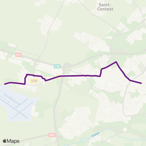 Twisto Carpiquet Aéroport - Caen Lycée de Gaulle map
