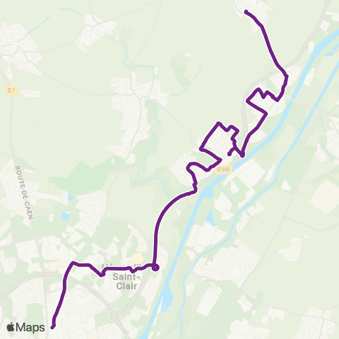 Twisto Saint-Aubin Église - Caen Croix Guérin map