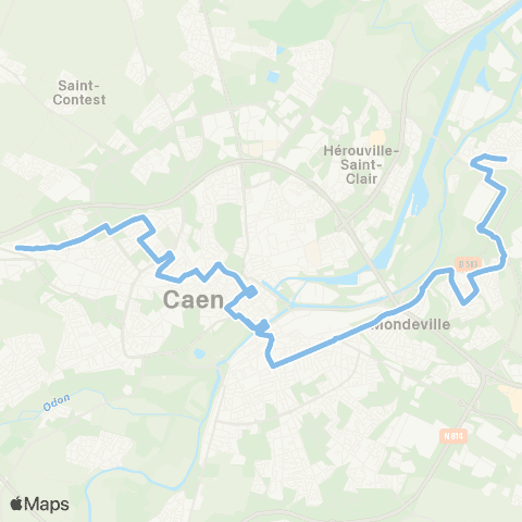 Twisto St-Germain Pl. des Canadiens - Colombelles Mairie map