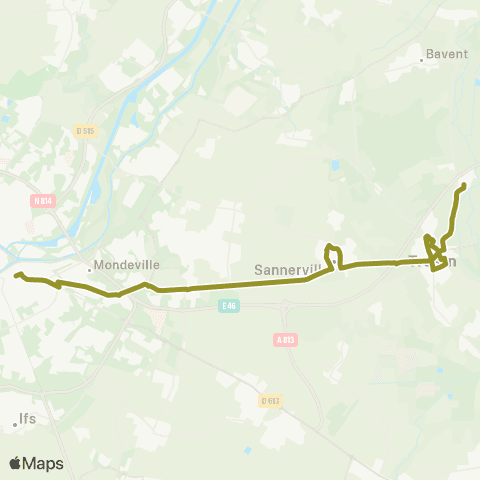 Twisto Caen Gare SNCF - Troarn Bures / Troarn Stade map