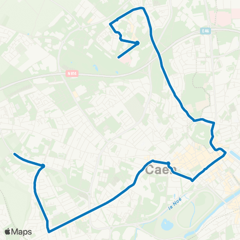 Twisto Caen Mémorial - Caen Beaulieu Brazza map