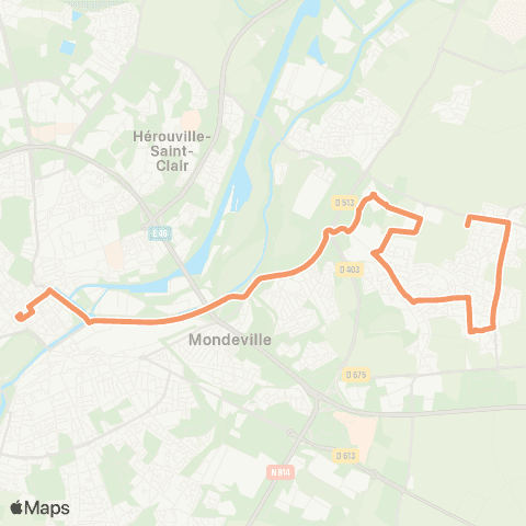 Twisto Cuverville Champ Picot - Caen Théâtre map