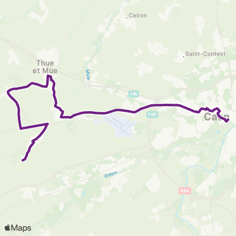 Twisto Thue et Mue Cheux Bourg - Caen Gare SNCF map