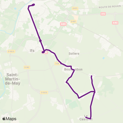 Twisto Le Castelet St Aignan Mairie - Caen Gare SNCF map