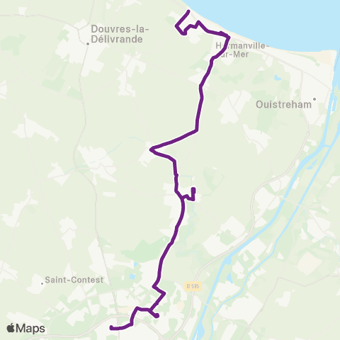 Twisto Caen Calvaire Saint-Pierre - Lion Plage map