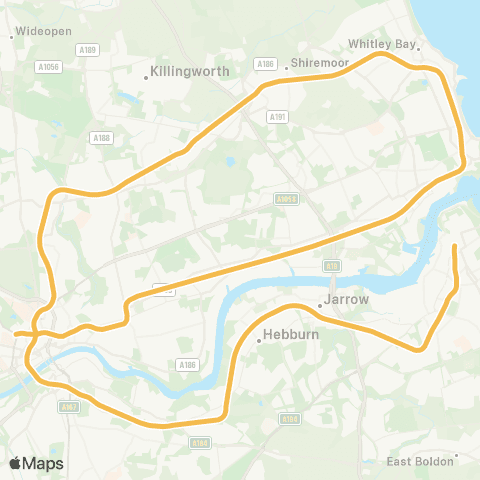 Tyne and Wear Metro South Shields - St James map