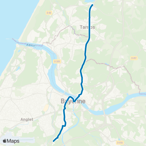 Txik Txak Tarnos P+R Garros - Bayonne Technocité map