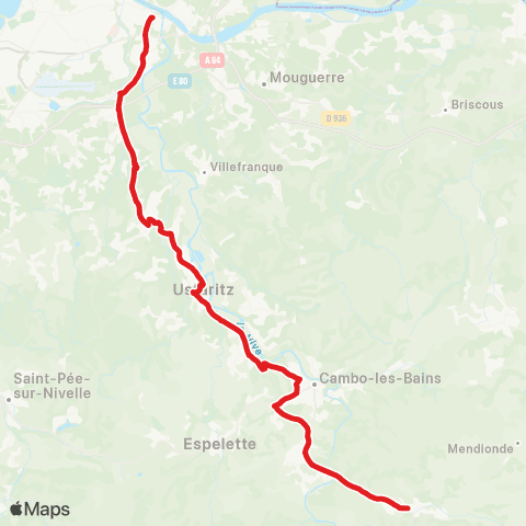 Txik Txak Louhossoa / Espelette - Bayonne map