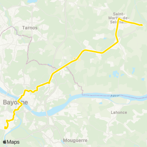 Txik Txak St-Martin-de-Seignanx Stade Goni - Bayonne Marrac map