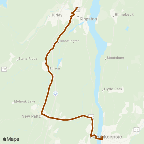 UCAT New Paltz - Train Sta - Grand Central map