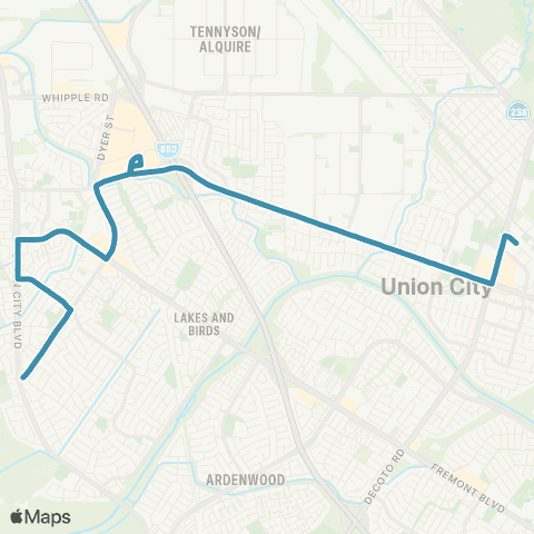 Union City Transit Dyer map