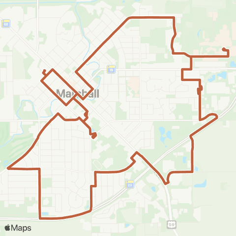 United Community Transit Marshall Red Route map