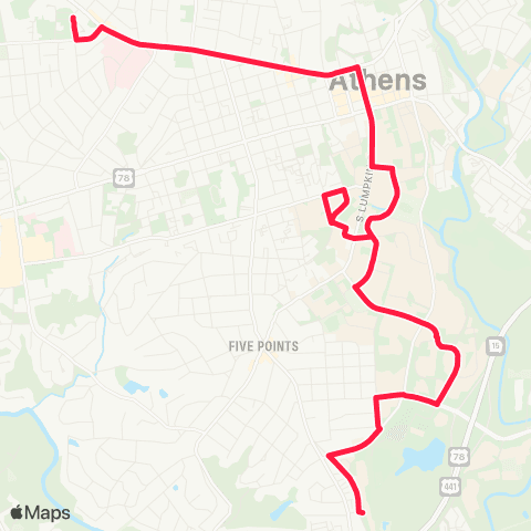 UGA Transit Weekender map