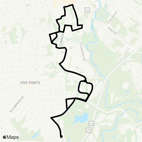 UGA Transit Campus Housing Night map