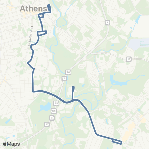UGA Transit North South Night map