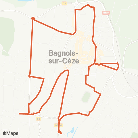 UGGO Mobilités Boucle en Ctre-ville de Bagnols-sur-Cèze map