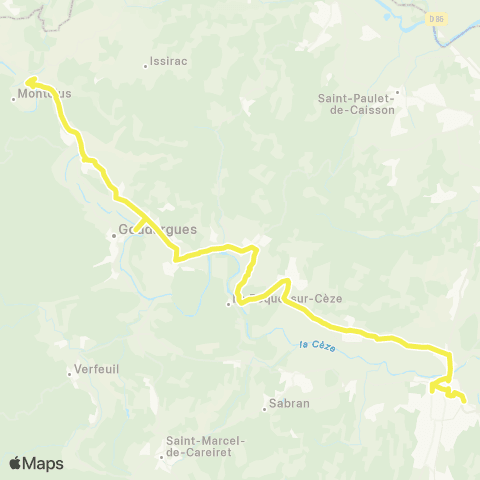 UGGO Mobilités Montclus - Bagnols-sur-Cèze map