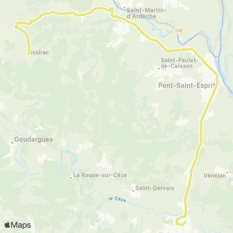 UGGO Mobilités Issirac – Aiguèze – Bagnols-sur-Cèze map