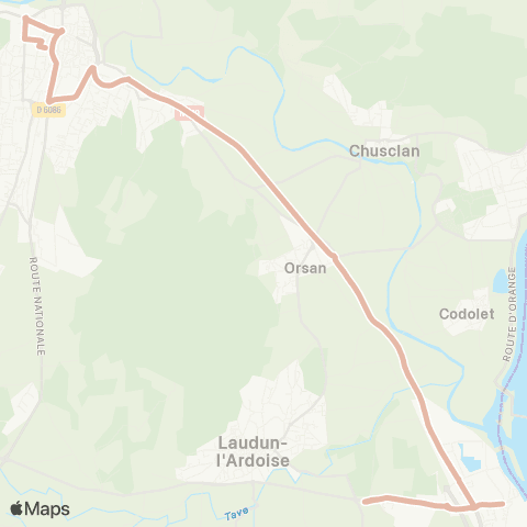 UGGO Mobilités Laudun l'Ardoise - Bagnols sur Ceze map