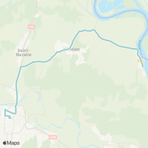 UGGO Mobilités St Étienne des Sorts - Bagnols sur Ceze map