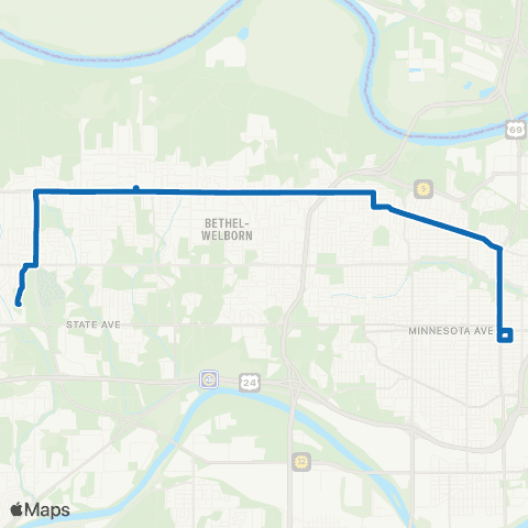 RideKC Quindaro / Leavenworth Road map
