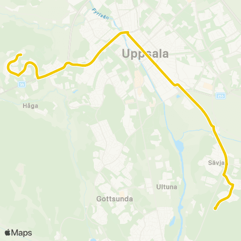 UL Uppsala Stenhagenskolan—Uppsala Smålandsvägen map