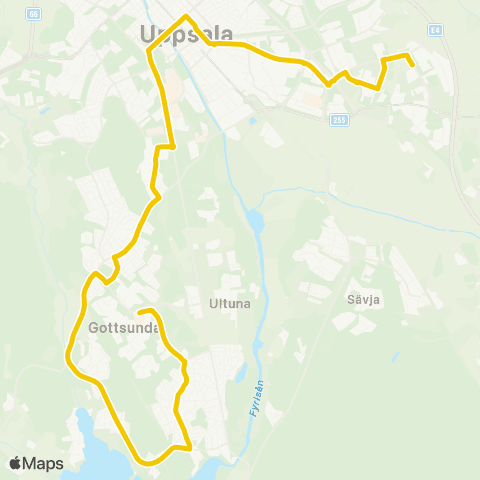 UL Uppsala Depå Fyrislund—Uppsala Gottsunda Torg map