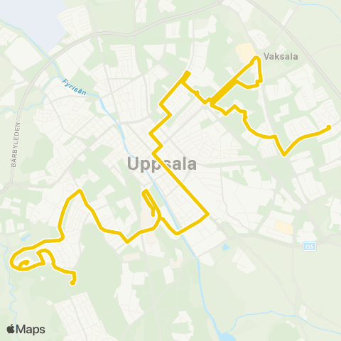 UL Uppsala Jordgubbsgatan—Uppsala Täljstensvägen map