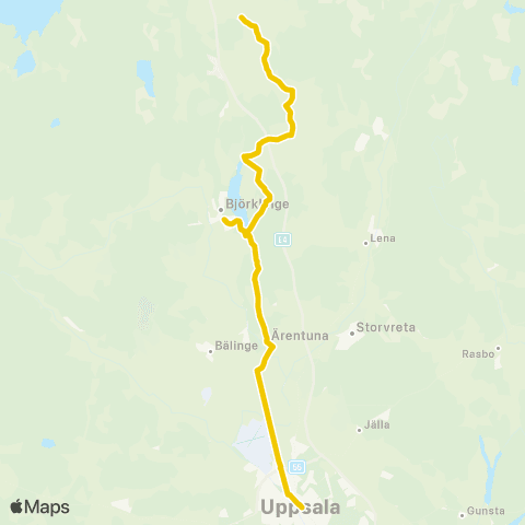 UL Husby—Uppsala Centralstationen map