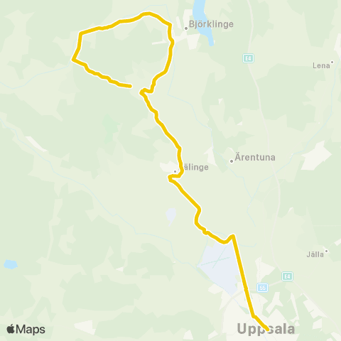 UL Långåker—Uppsala Centralstationen map