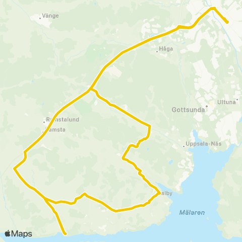 UL Ramsta Kyrka—Uppsala Centralstationen map
