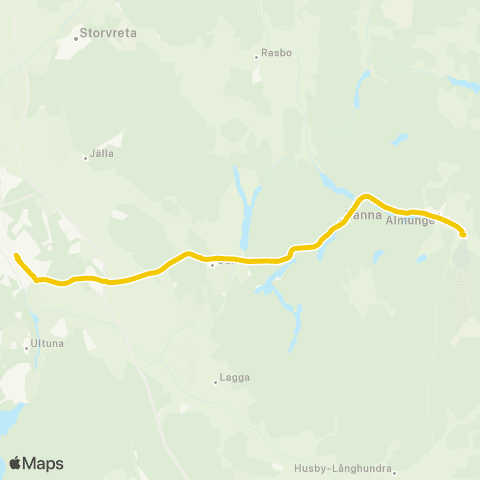 UL Almunge Skola—Uppsala Centralstationen map