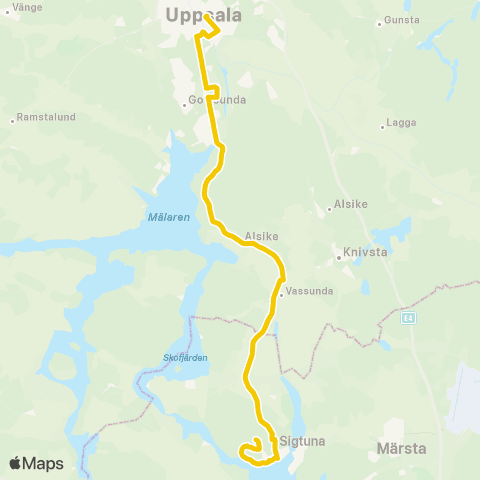 UL Sigtuna Hällsboskolan—Uppsala Centralstationen map