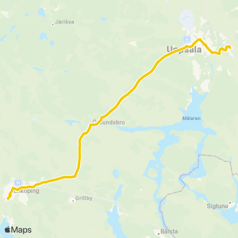 UL Uppsala Depå Fyrislund—Enköping Lasarettet map