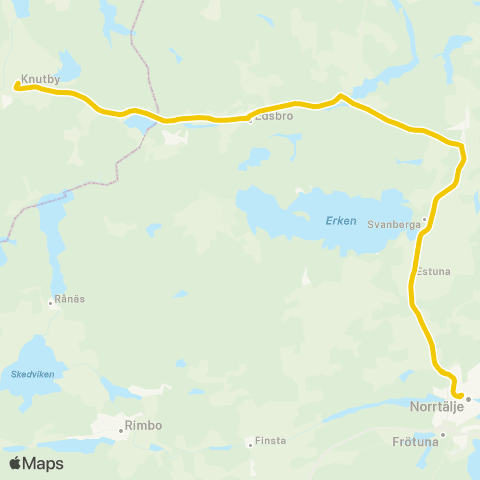 UL Norrtälje Busstation—Knutby Skola map