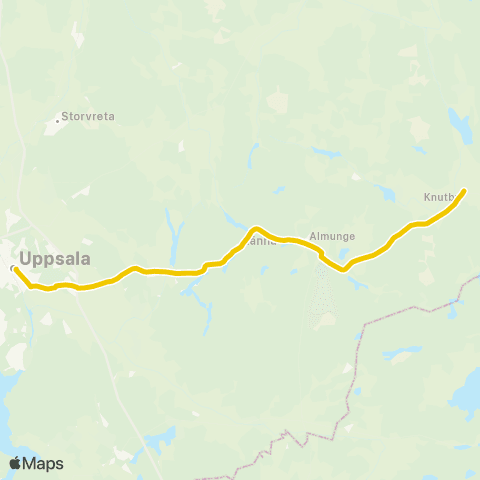 UL Uppsala Centralstationen—Knutby Skola map