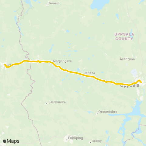 UL Uppsala Centralstationen—Heby Station map