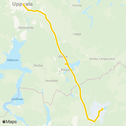 UL Uppsala Centralstationen—Arlanda Halmsjön map