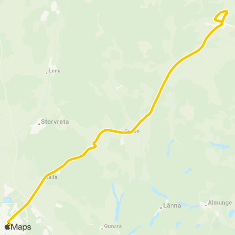 UL Alunda Bussterminal—Uppsala Centralstationen map