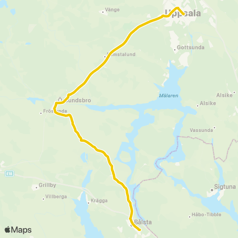 UL Örsundsbro Centrum—Bålsta Station map