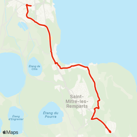 Ulysse Istres Daudet - St Mitre ZAC des Etangs Allô le bus map