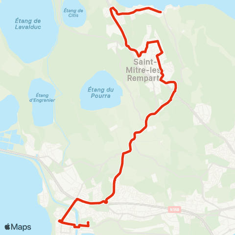 Ulysse St Mitre - Port de Bouc Moulin Allô le bus map