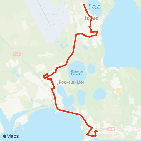 Ulysse Ligne scolaire intercité Port de Bouc Paul Eluard / Fos s/ Mer map