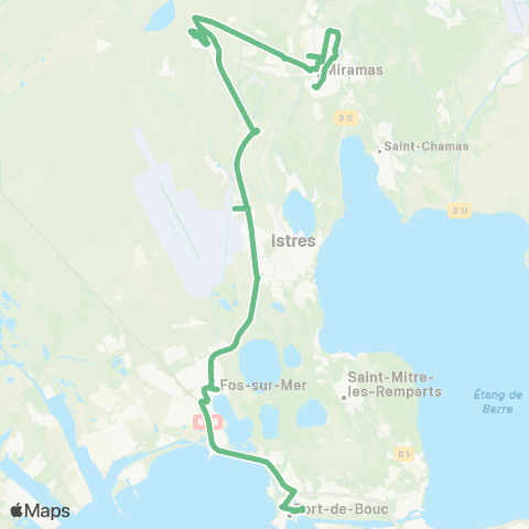 Ulysse Ligne scolaire intercité Port de Bouc Jean Moulin / Miramas CC S map