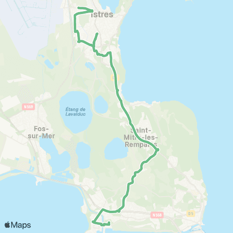 Ulysse Ligne scolaire intercité Port de Bouc Jean Moulin / Istres Bouca map